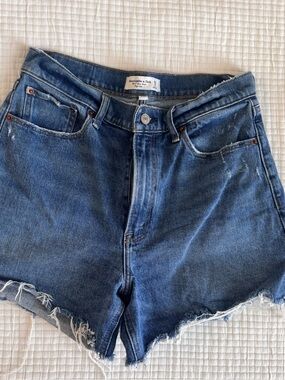 Abercrombie & Fitch  Blue High-Rise Mom Shorts - Curve Love Fit